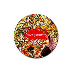 Garden Lover Rubber Round Coaster (4 Pack)