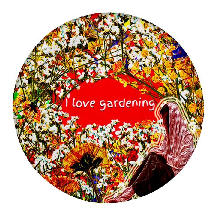 Garden Lover Round Glass Fridge Magnet (4 pack)