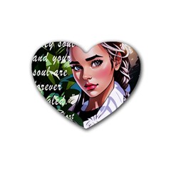 Love Quotes Design Rubber Heart Coaster (4 Pack)