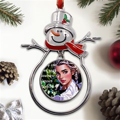 Love Quotes Design Metal Snowman Ornament