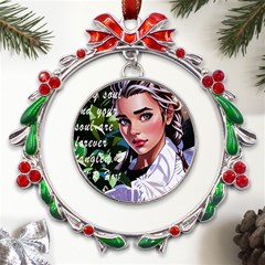 Love Quotes Design Metal X mas Wreath Ribbon Ornament by TShirt44