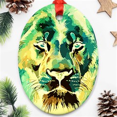 Love The Tiger Oval Ornament (two Sides)