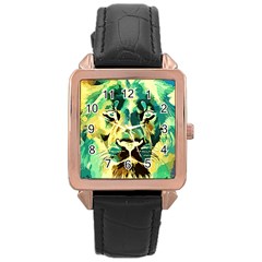 Love The Tiger Rose Gold Leather Watch  by TShirt44