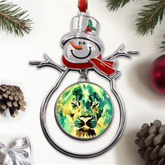 Love The Tiger Metal Snowman Ornament