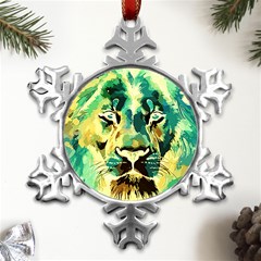 Love The Tiger Metal Small Snowflake Ornament by TShirt44