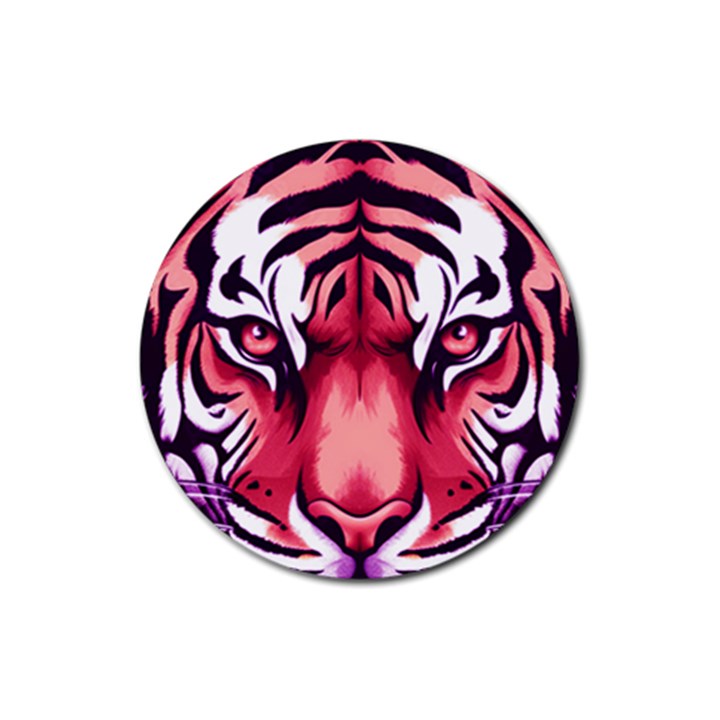 Tiger Design Rubber Coaster (Round)