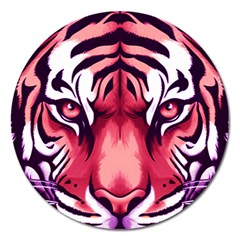 Tiger Design Magnet 5  (round) by TShirt44