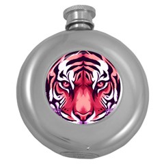 Tiger Design Round Hip Flask (5 Oz) by TShirt44