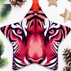 Tiger Design Star Ornament (two Sides)