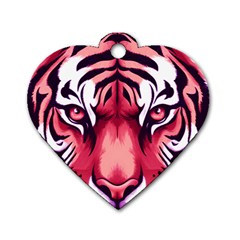 Tiger Design Dog Tag Heart (two Sides)