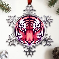 Tiger Design Metal Large Snowflake Ornament by TShirt44