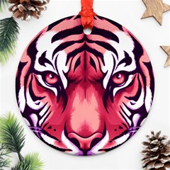 Love The Tiger Round Ornament (two Sides)