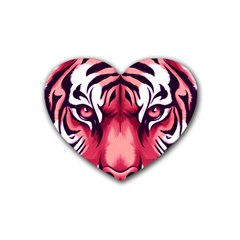 Love The Tiger Rubber Heart Coaster (4 Pack) by TShirt44