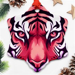 Love The Tiger Snowflake Ornament (two Sides)