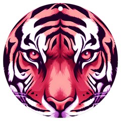 Love The Tiger Uv Print Acrylic Ornament Round by TShirt44