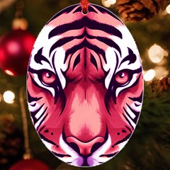 Love The Tiger Uv Print Acrylic Ornament Oval by TShirt44