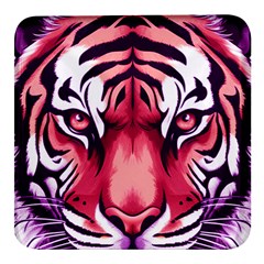 Love The Tiger Square Glass Fridge Magnet (4 Pack) by TShirt44