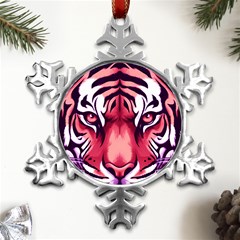 Love The Tiger Metal Small Snowflake Ornament by TShirt44