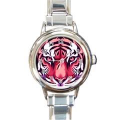 Tiger Design Round Italian Charm Watch by TShirt44