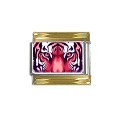 Tiger Design Gold Trim Italian Charm (9mm) by TShirt44