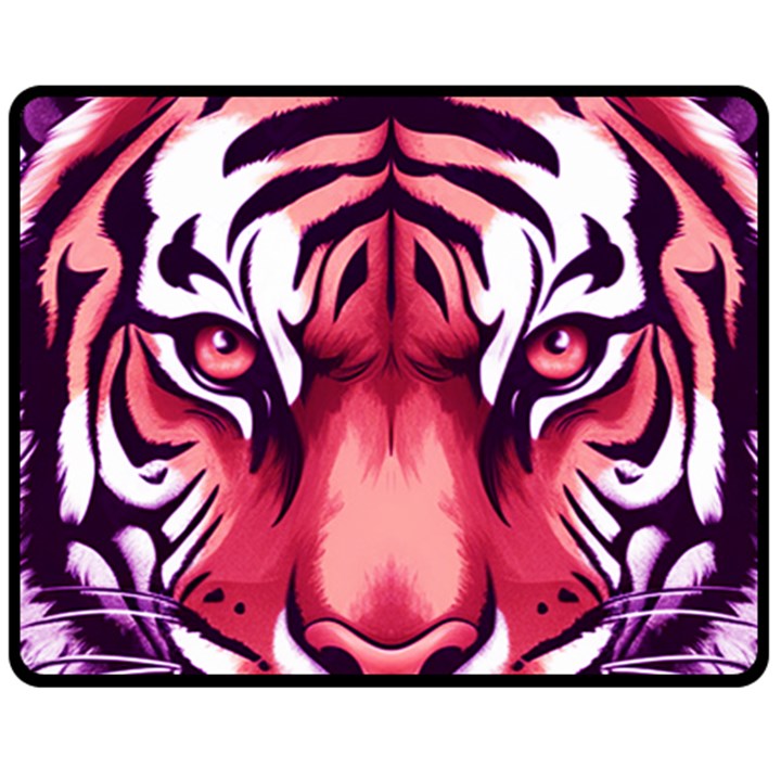 Tiger Design Two Sides Fleece Blanket (Medium)