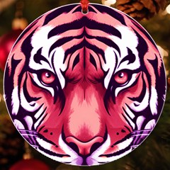 Tiger Design Uv Print Acrylic Ornament Round by TShirt44