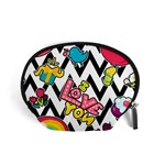 Vector Romantic Love Seamless Pattern Accessory Pouch (Small) Front