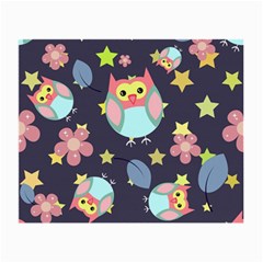 Owl Stars Pattern Background Small Glasses Cloth (2 Sides) by Apen