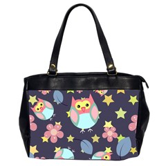 Owl Stars Pattern Background Oversize Office Handbag (2 Sides) by Apen