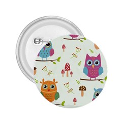 Forest Seamless Pattern With Cute Owls 2 25  Buttons by Apen