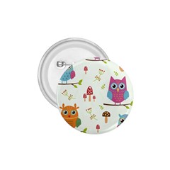 Forest Seamless Pattern With Cute Owls 1 75  Buttons by Apen