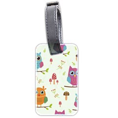 Forest Seamless Pattern With Cute Owls Luggage Tag (two Sides) by Apen