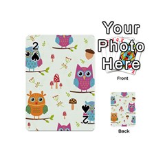 Forest Seamless Pattern With Cute Owls Playing Cards 54 Designs (mini) by Apen