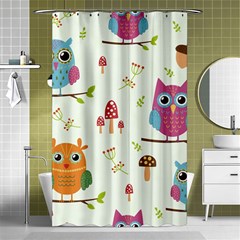 Forest Seamless Pattern With Cute Owls Shower Curtain 48  X 72  (small)  by Apen