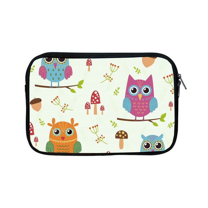 Forest Seamless Pattern With Cute Owls Apple iPad Mini Zipper Cases