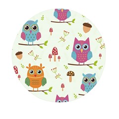 Forest Seamless Pattern With Cute Owls Mini Round Pill Box (pack Of 3) by Apen