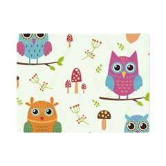 Forest Seamless Pattern With Cute Owls Premium Plush Fleece Blanket (mini)