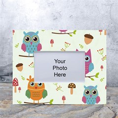 Forest Seamless Pattern With Cute Owls White Tabletop Photo Frame 4 x6  by Apen