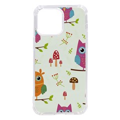 Forest Seamless Pattern With Cute Owls Iphone 14 Pro Max Tpu Uv Print Case by Apen