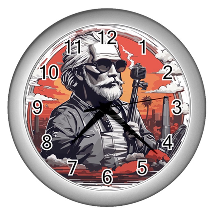 ai generator t hirt design Wall Clock (Silver)