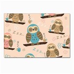 Seamless Pattern Owls Dream Cute Style Pajama Fabric Postcard 4 x 6  (Pkg of 10) Front