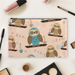 Seamless Pattern Owls Dream Cute Style Pajama Fabric Cosmetic Bag (large) by Apen