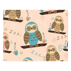 Seamless Pattern Owls Dream Cute Style Pajama Fabric Two Sides Premium Plush Fleece Blanket (large) by Apen