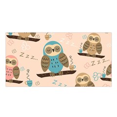 Seamless Pattern Owls Dream Cute Style Pajama Fabric Satin Shawl 45  X 80  by Apen