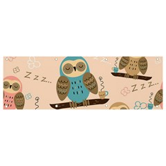 Seamless Pattern Owls Dream Cute Style Pajama Fabric Banner And Sign 9  X 3  by Apen