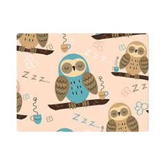 Seamless Pattern Owls Dream Cute Style Pajama Fabric Premium Plush Fleece Blanket (mini) by Apen