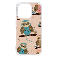 Seamless Pattern Owls Dream Cute Style Pajama Fabric Iphone 14 Pro Tpu Uv Print Case by Apen