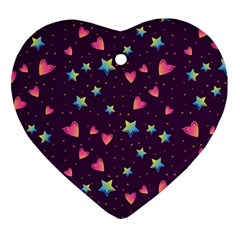 Colorful Stars Hearts Seamless Vector Pattern Ornament (heart) by Apen