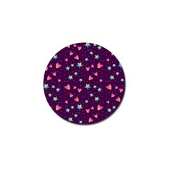 Colorful Stars Hearts Seamless Vector Pattern Golf Ball Marker by Apen