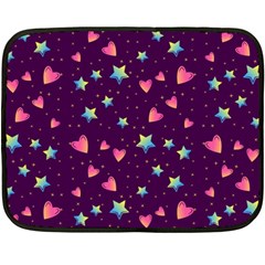 Colorful Stars Hearts Seamless Vector Pattern Fleece Blanket (mini) by Apen